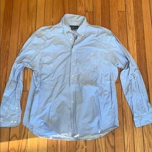 Ralph Lauren Blue and White Checkered Button Down